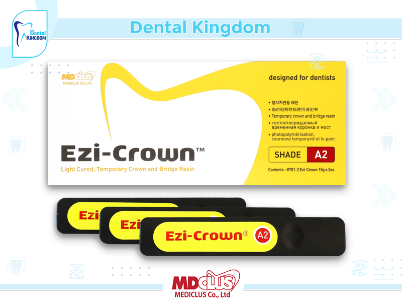 Ezi-Crown LC A2 Light Cure Temporary Crown and Bridge Resin - (15g) *3ea LOT EZ27T690 EX 2025-07