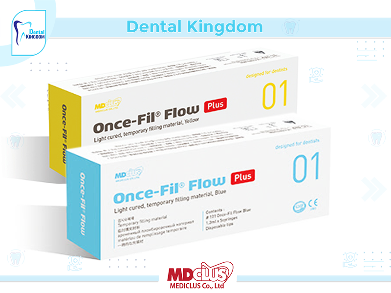 Once-Fil Flow blue Light cured, temporary filling material  - (1.2ml) * 5ea LOT OF21T029 EX 2026/03