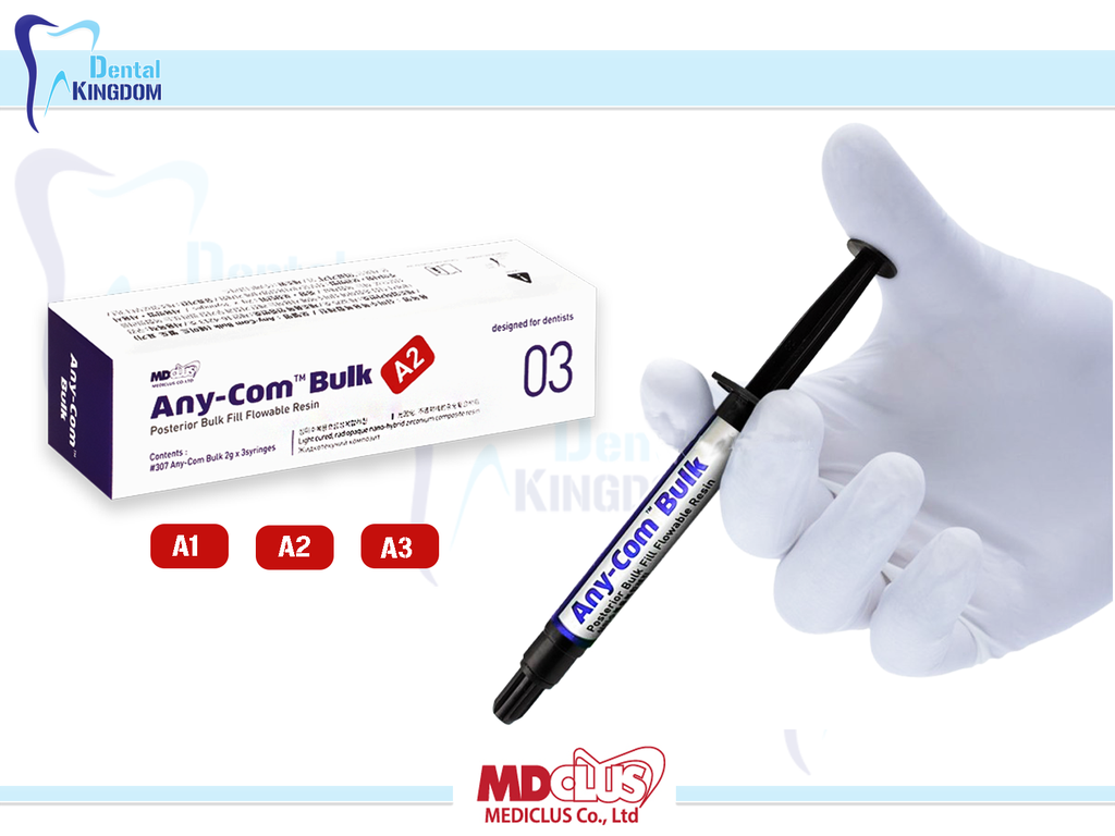 Any-Com Bulk A3 Bulkfill flowable resin - (2g) * 3ea LOT BF23T337 EX 01/07/2027-حشوات اسنان 