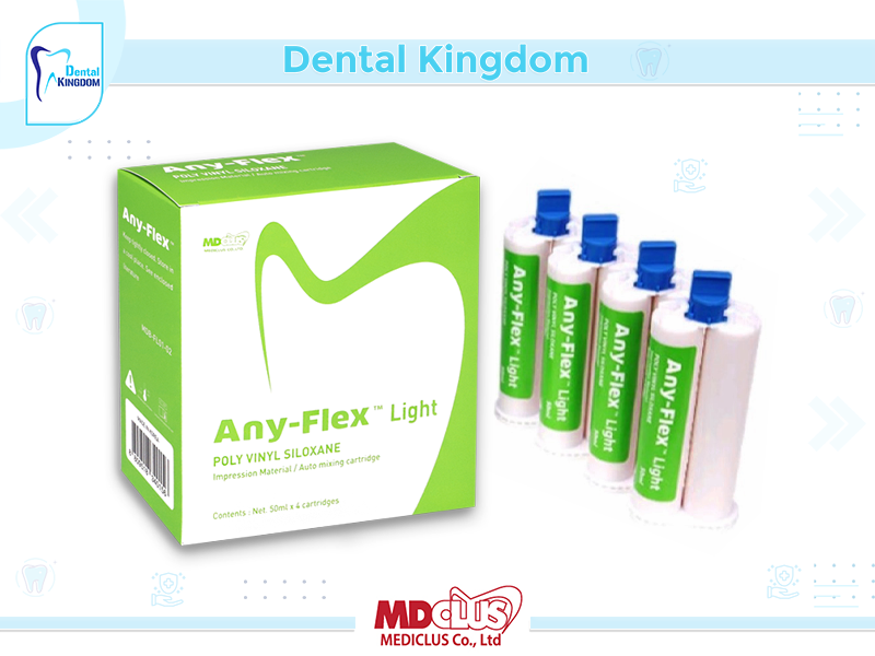 Any-Flex Light IMPESSION MATERIAL AUTO MIXING 50M X 4 CARTRIDGES EX 31-3-2024 LOT FL24T380-